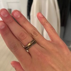 David Yurman Crossover X ring with 18k Gold